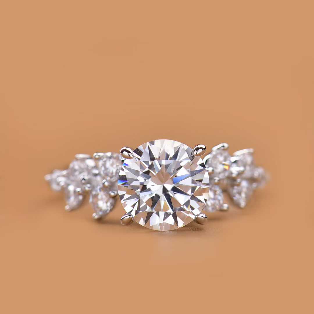 Berlin Love Letter Diamond Ring S925 Sterling Silver Plated D Color Moissanite