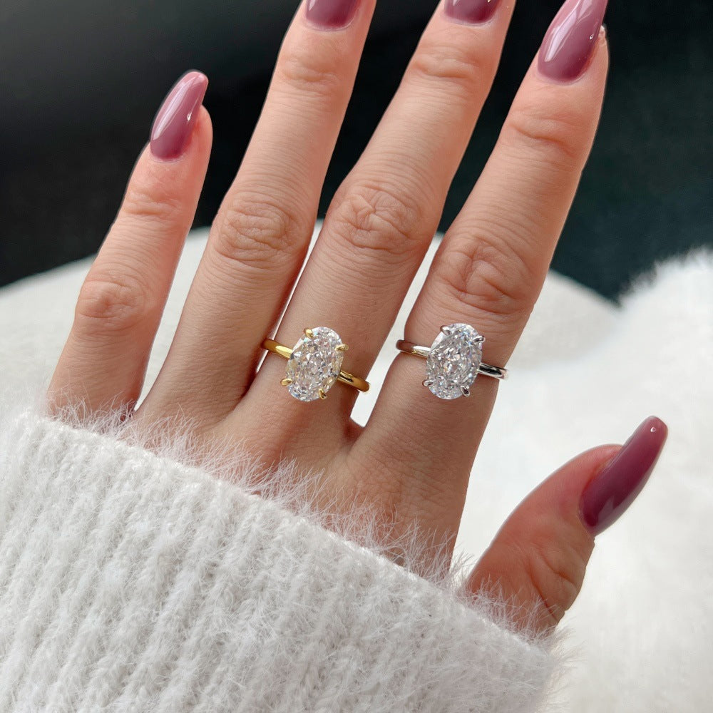 Eternal Harmony IGI Certified Oval Cut Lab-Grown Diamond Women's Ring, Engagement Ring, Wedding Ring, Anniversary Diamond Ring (D Color, VS Clarity)