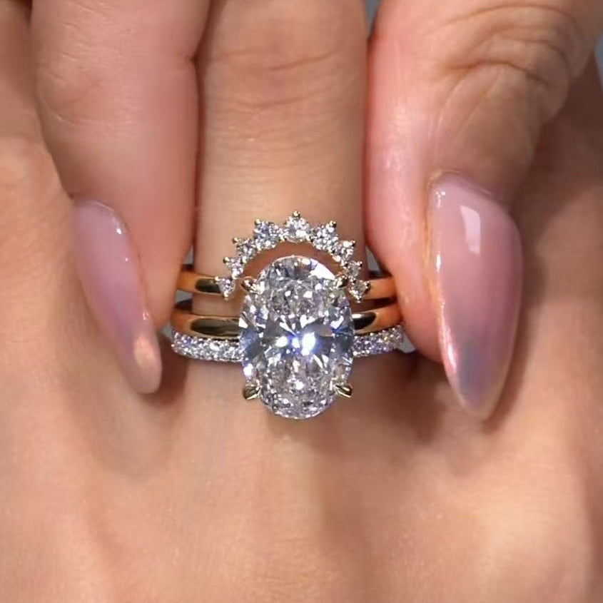 "Instagram-style" 3-in-1 stackable lab-grown diamond ring, accompanied by an IGI international certificate—suitable as a wedding or anniversary ring (D color, VS clarity).