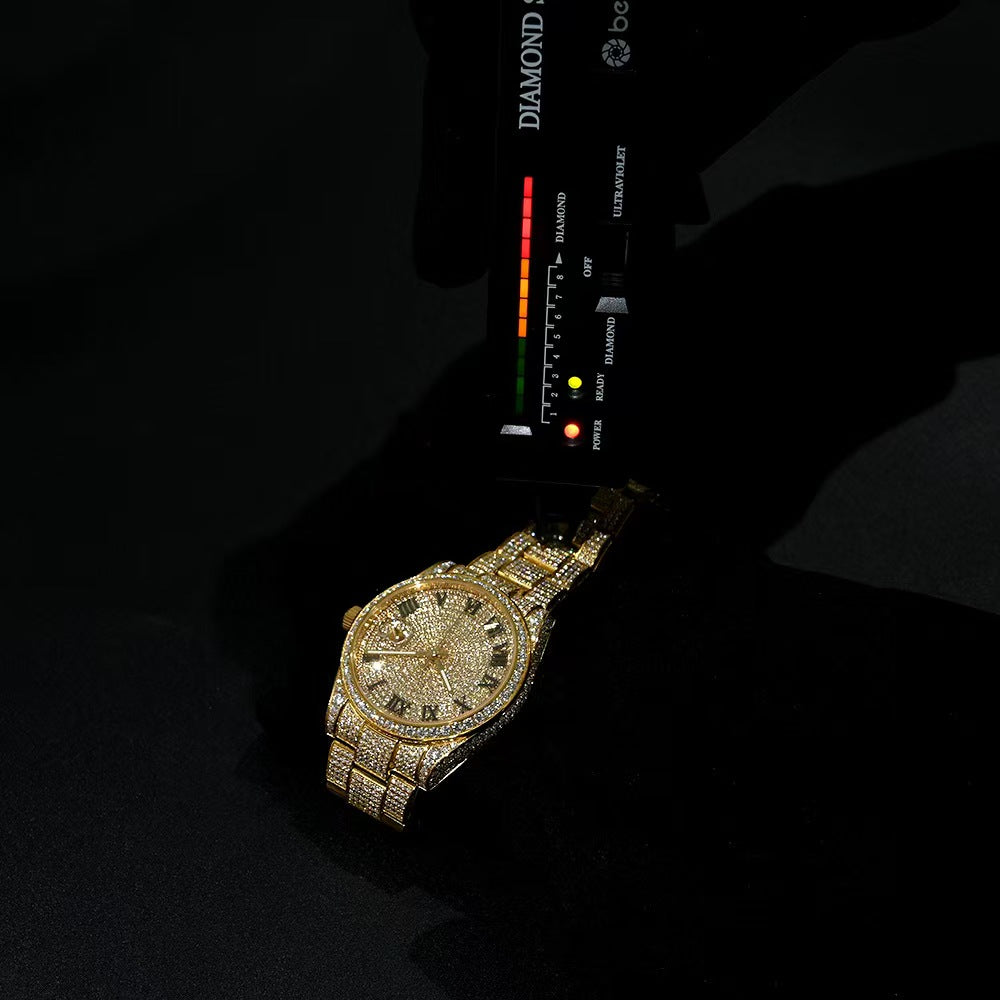 lab-grown diamond full diamond watch