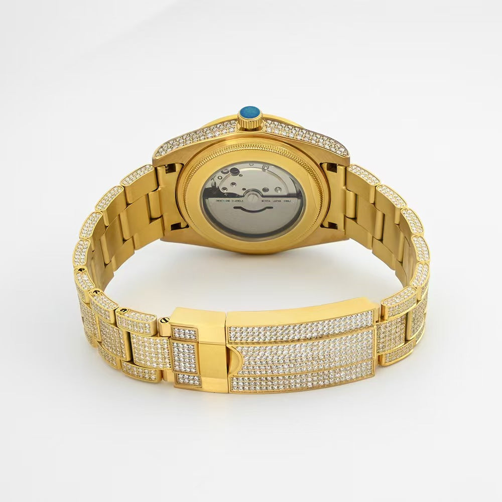 lab-grown diamond full diamond watch