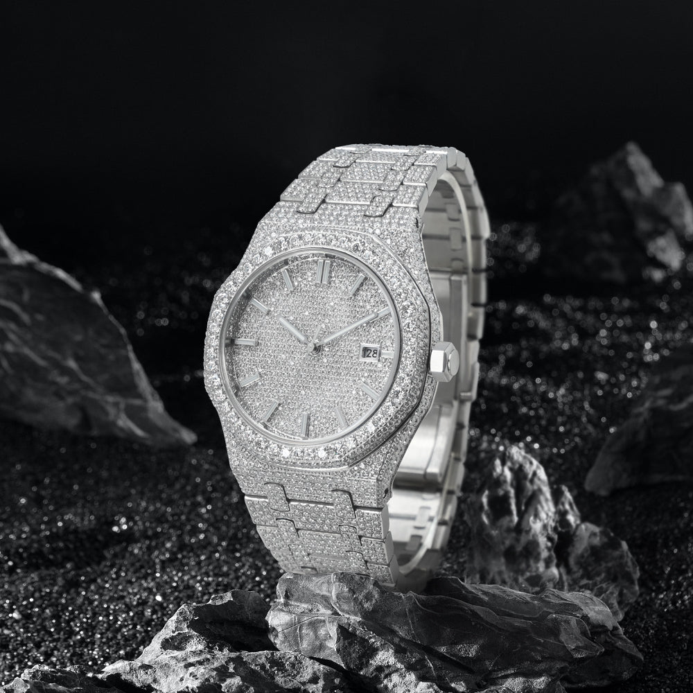 lab-grown diamond full diamond watch