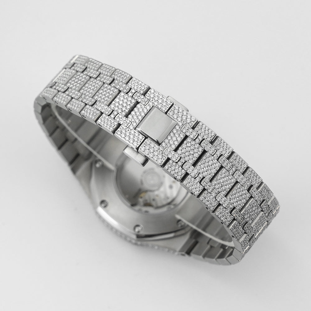 lab-grown diamond full diamond watch