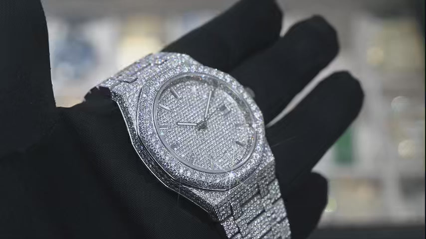 lab-grown diamond full diamond watch